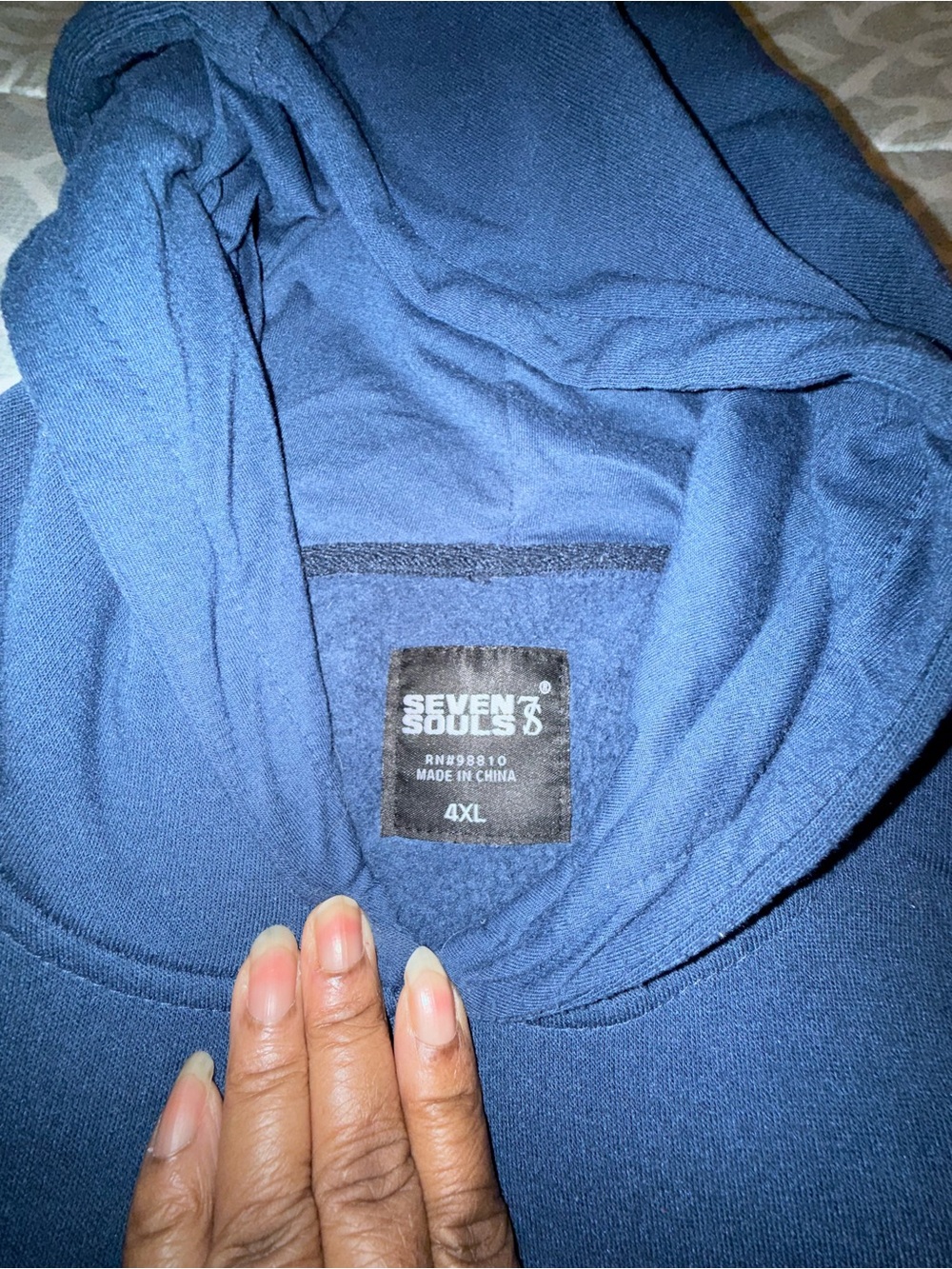 DRIP Navy & Cream Hooded Pullover - Picture 3 of 4